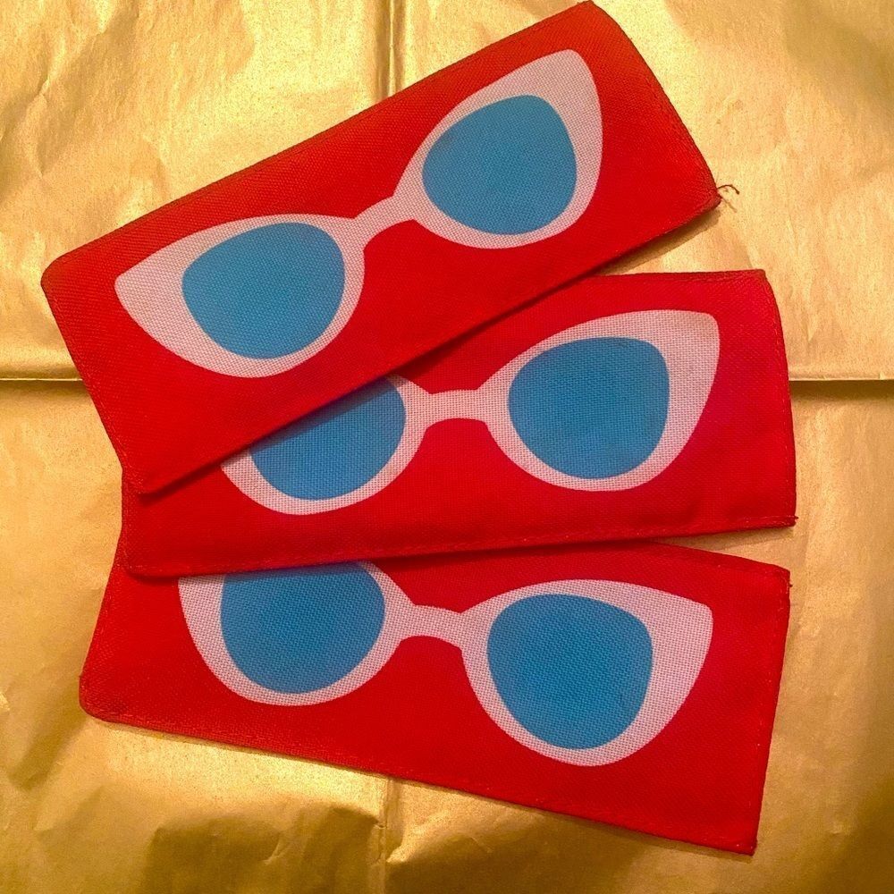 3 cute cat eye fabric sunglass cases/ holders/ protectors